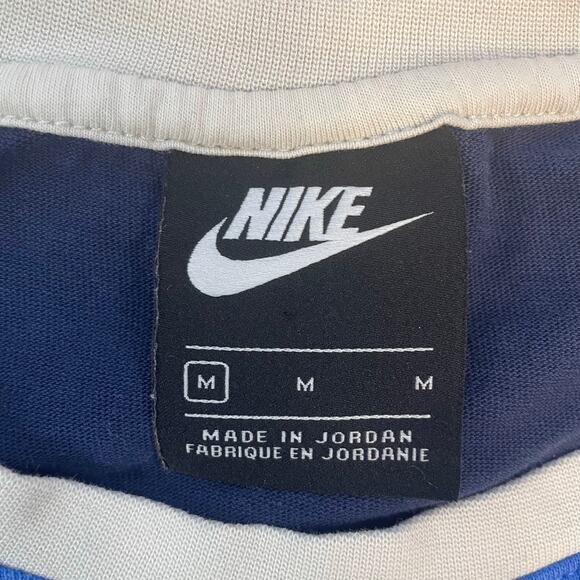 Nike Men’s Colorblock T-Shirt Blue Navy Gray Medium CJ4296-410 Crewneck Cotton - Picture 3 of 9